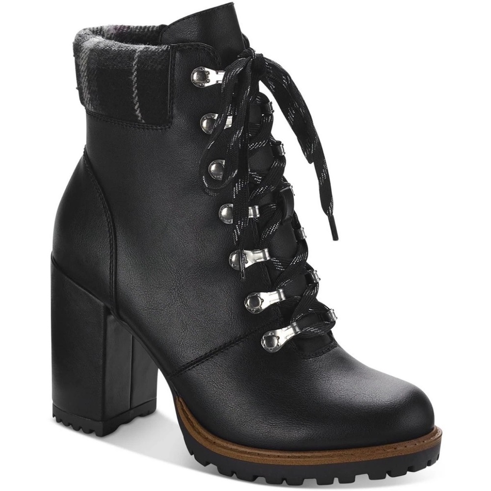 Sun + Stone Black Combat & Moto Boots Octavia 8.5